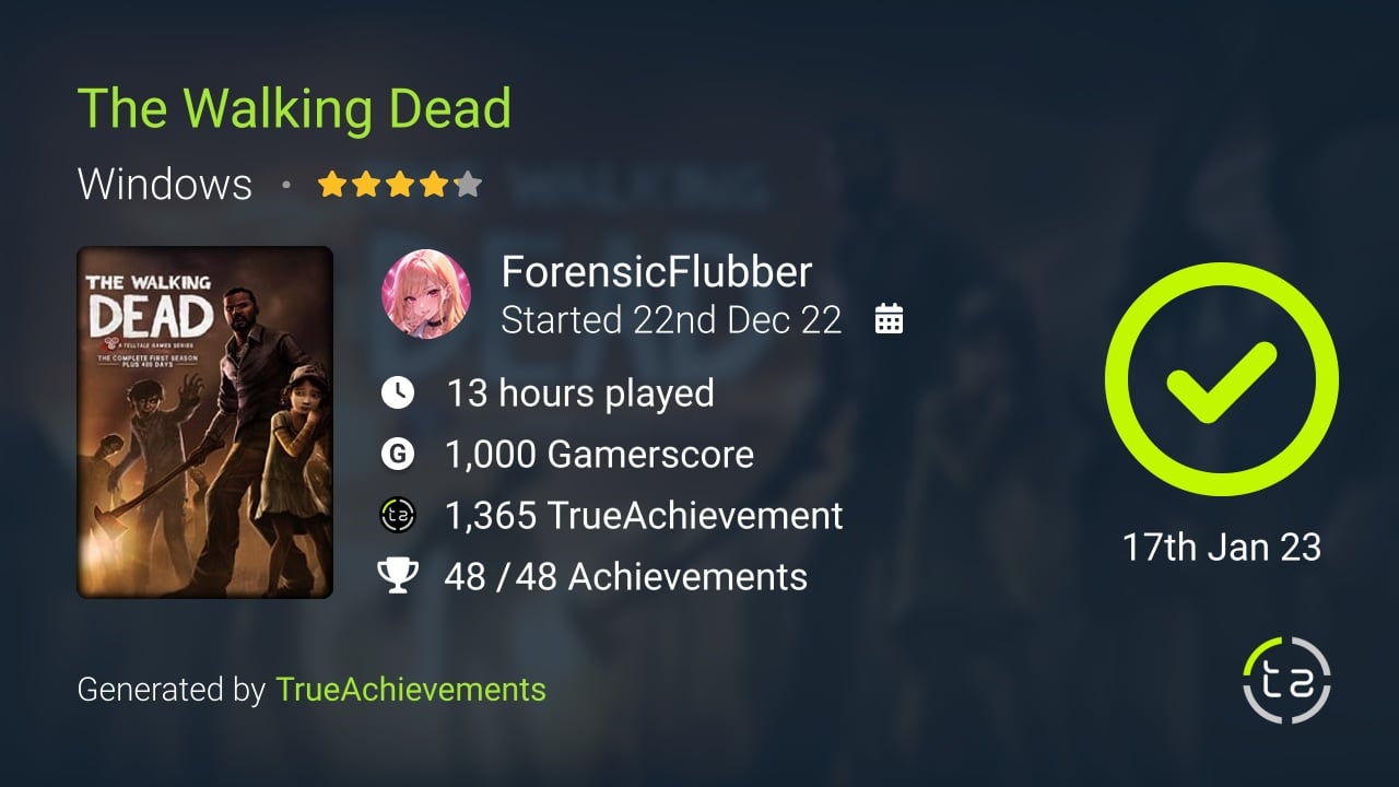The Walking Dead achievement summary